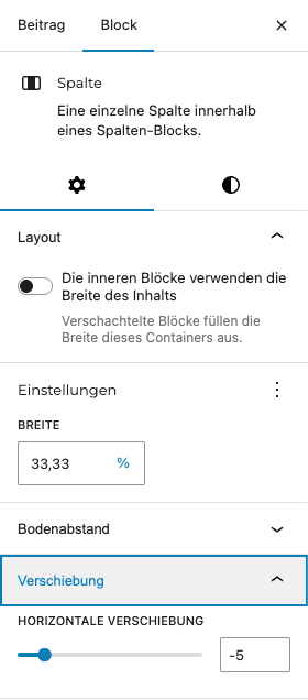 Verschiebungsfunktion